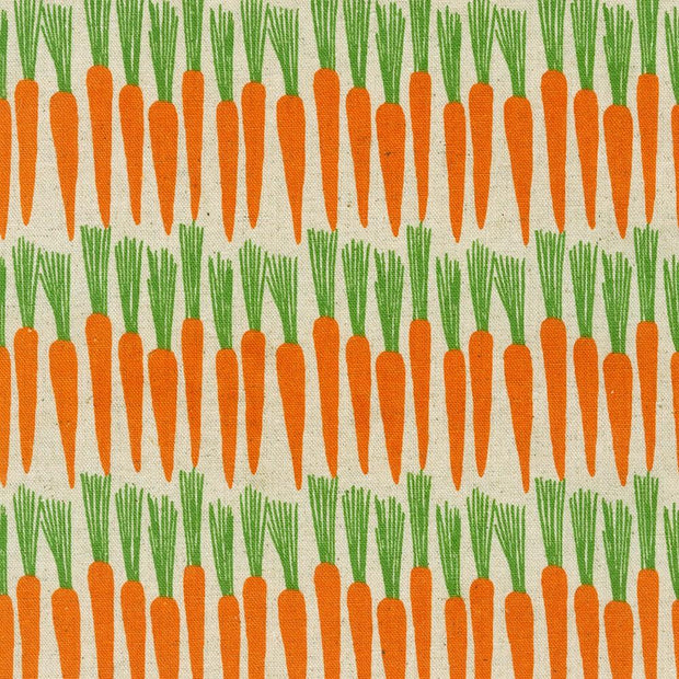 Cotton Flax Prints Carrots Orange