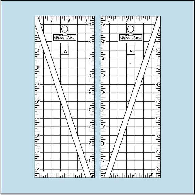Half-Square Triangle Ruler 9 1/2 x 9 1/2 - Bloc Loc Rulers