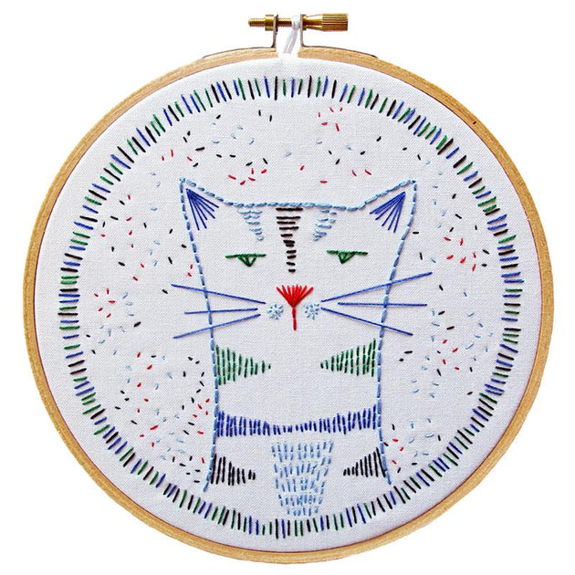 nigel nine lives embroidery kit – cozyblue