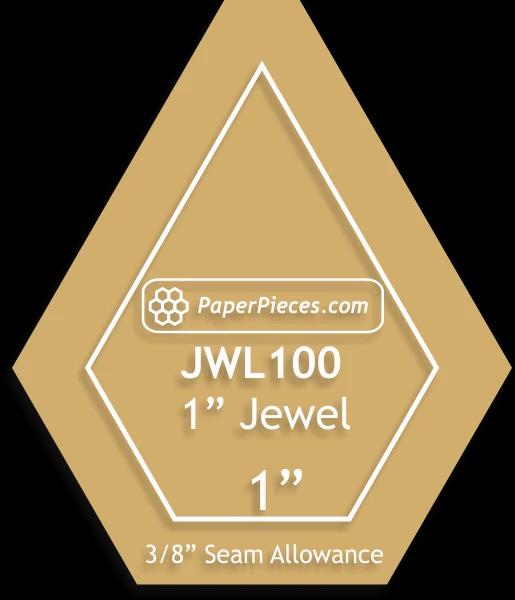 1" Jewels Acrylic Template with 3/8" Seam Allowance