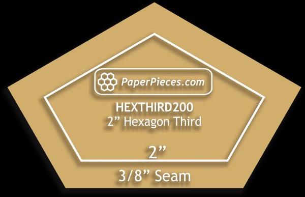 2" Hexagon Thirds Acrylic Template with 3/8" Seam Allowance