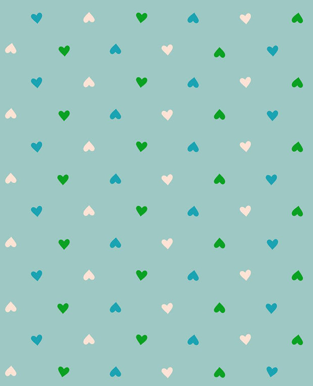 Best Day Ever Hearts Turquoise