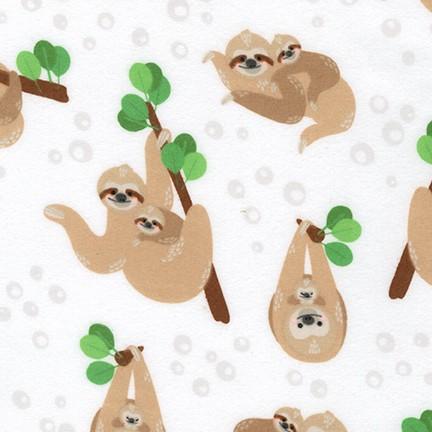 Cuddly Crew Flannel White Sloths