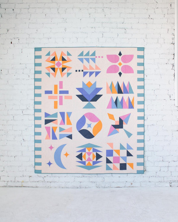 Eudaimonia Studio Hand + Soul 2026 Block of the Month Kit in Sunset Fjord