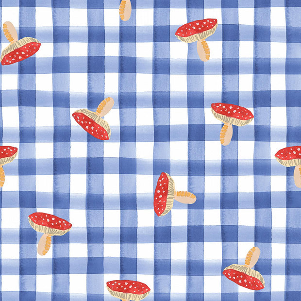 Garden Explorer Toadstool Gingham Indigo