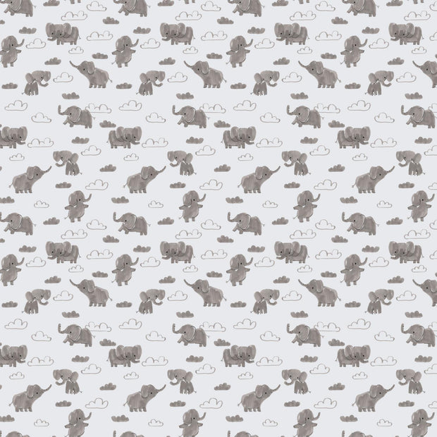 Lucky Day Flannel Elephants Gray