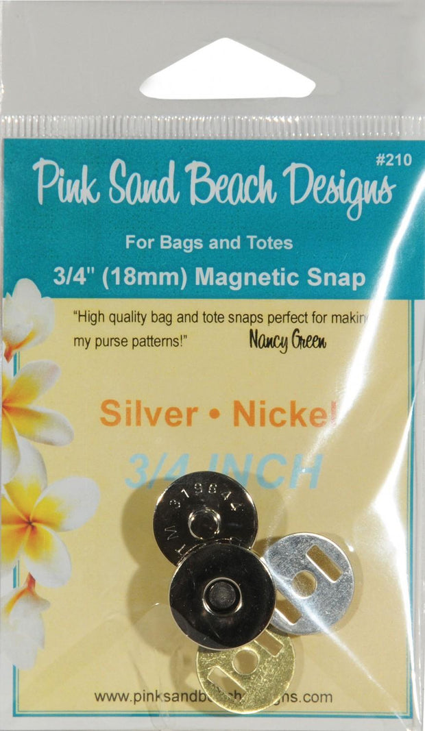 Magnetic Purse Snap 3/4" Silver Nickel