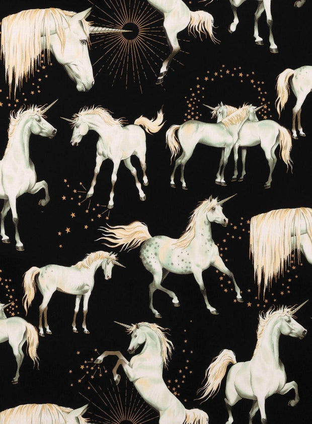 Nicole's Prints Stars of the Unicorn Black