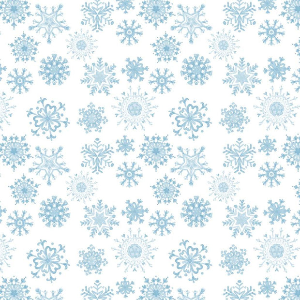Penguin Party Frolicking Snowflakes White