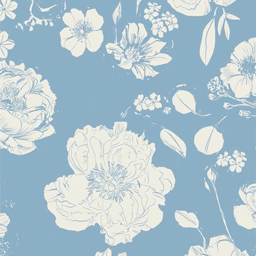Potager Flowers for Mom Porcelain Wide Quilt Backing
