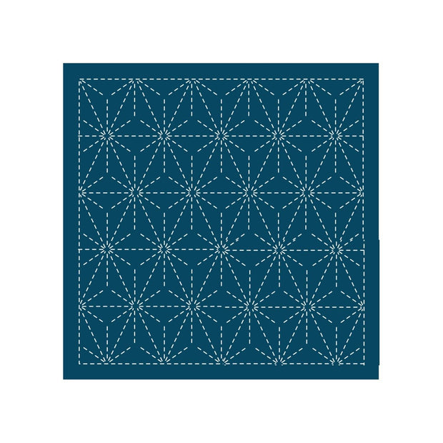 Sashiko Sampler Traditional #206 Asa-no-ha Navy