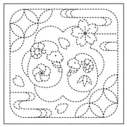 Sashiko Sampler Traditional Design Sheep & Shippo-tsunagi Navy