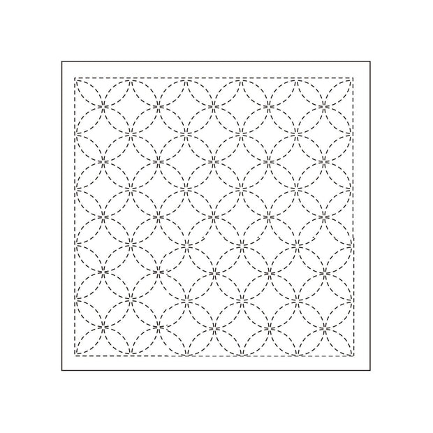 Sashiko Sampler Traditional Design Shippo-tsunagi White