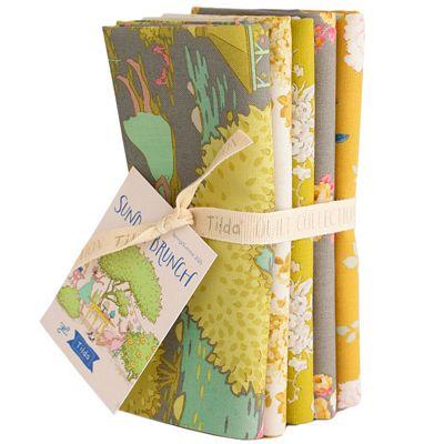 Sunday Brunch Fat Quarter Bundle Grey Mustard