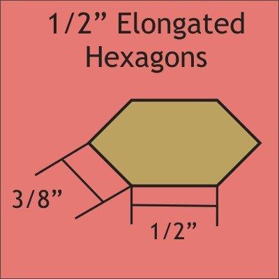 1/2" Elongated Hexagon: Bulk Pack - 2400 Pieces