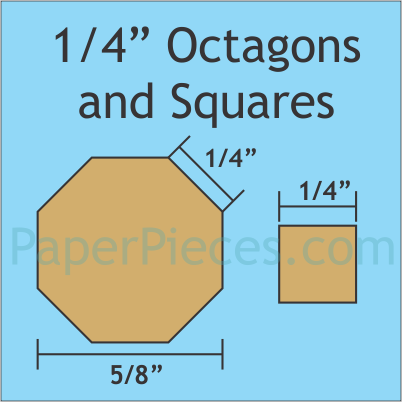 1/4" Octagons and Squares: Bulk Pack - 2400 Pieces