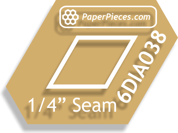 3/8" 6 Point Diamonds: Windowed Acrylic Fabric Cutting Templates 1/4" Seam Allowance