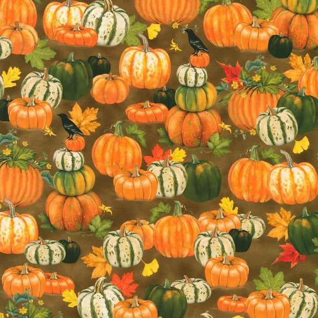 Autumn Cats & Dogs Pumpkins Mocha