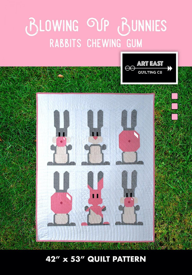 Blowing Up Bunnies Quilt: Rabbits Chewing Gum