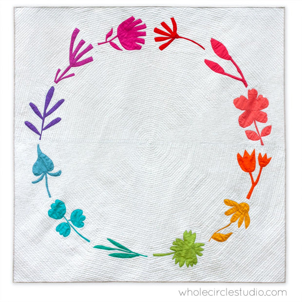 Botanical Beauties Wreath Layout Quilt Kit feat. Pure Solids