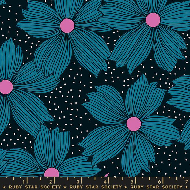 Crescent Teal Night Bloom Turquoise