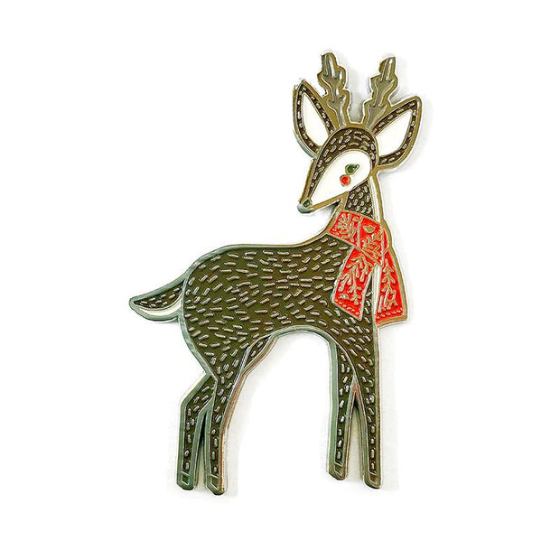 Deer enamel pin by Gingiber