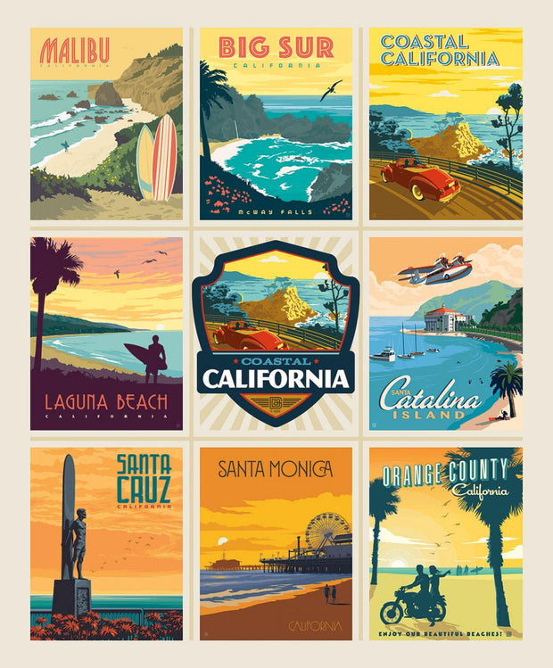Destinations California Beaches Posters Panel