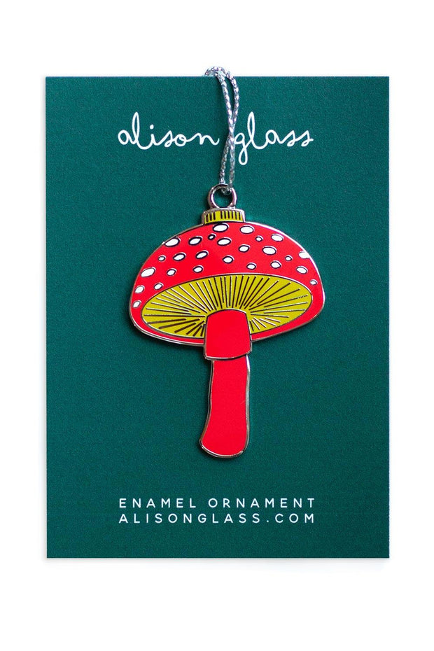 Mushroom Enamel Ornament