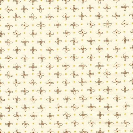 Wayside Floral Polka Dot Gold Cream