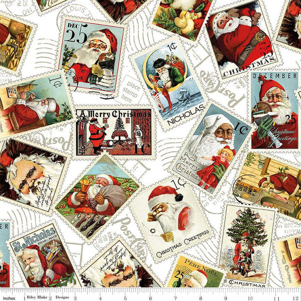 Nicholas Santa Stamps White