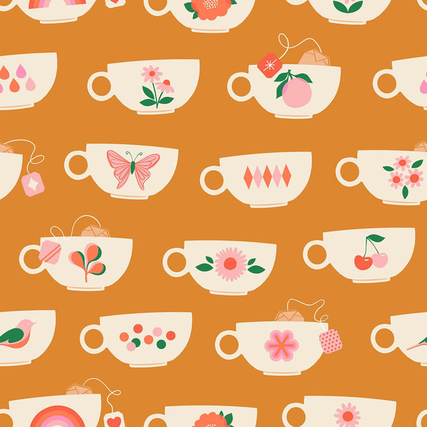 Camellia Tea Cups Caramel