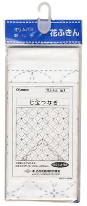 Sashiko Sampler Traditional Design Shippo-tsunagi White