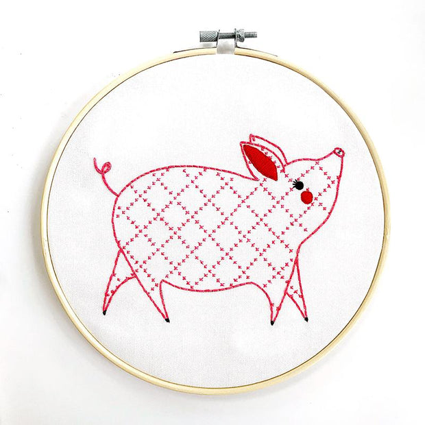 Farm Fresh Embroidery Sampler Little Piggy