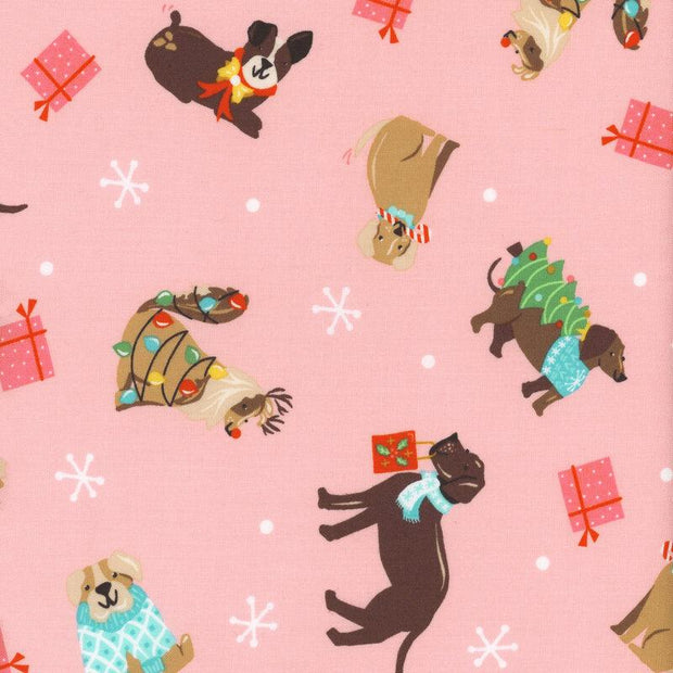 Furry and Bright Holiday Dogs Pink