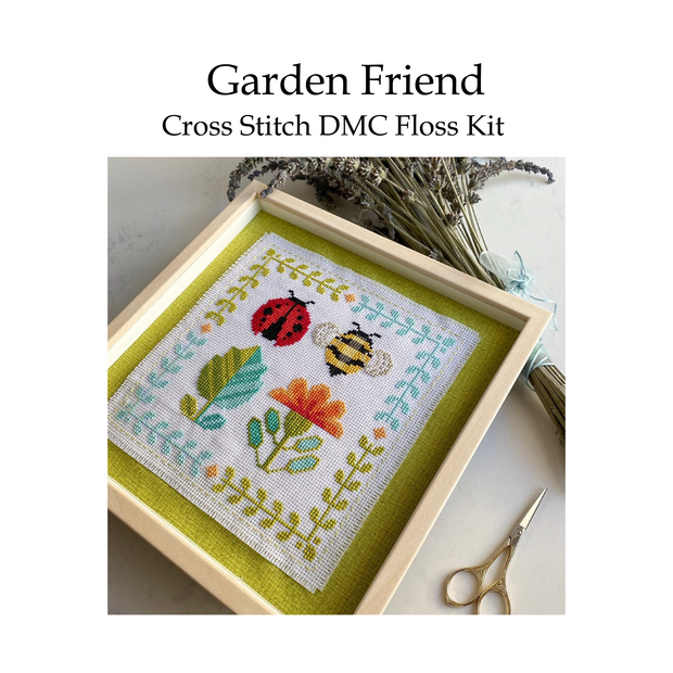 Garden Friends Cross Stitch Floss Kit