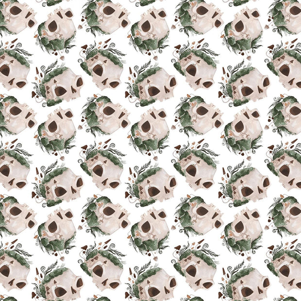 Goblincore Mossy Skulls White