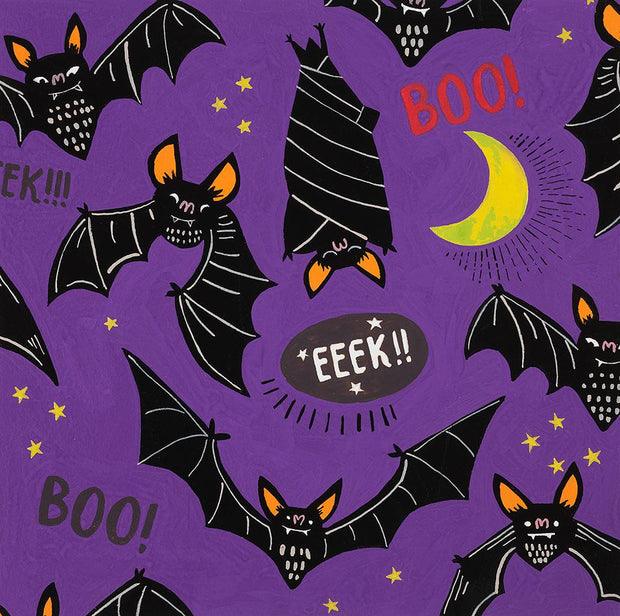 Haunted House Boo! Eek! Bats! Purple