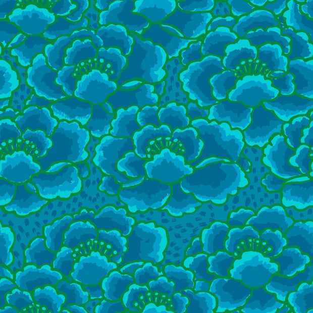 Kaffe Fassett Collective February 2023 Tonal Floral Turquoise