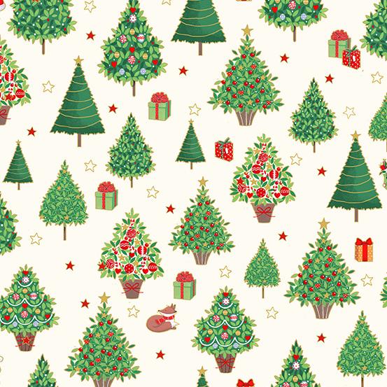 Merry Christmas Christmas Trees Cream