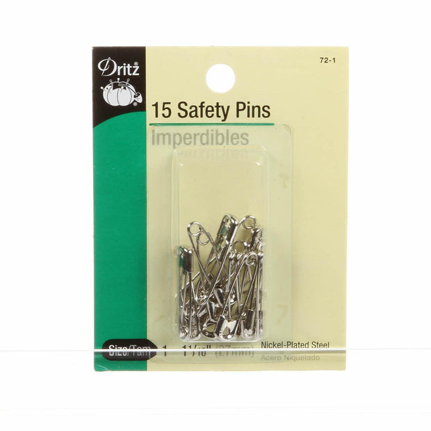 Safety Pin Nickel 1 1/16in Size 1 15 ct