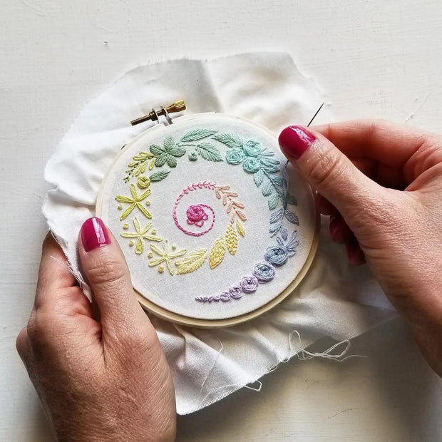 Spiral Sampler Embroidery Kit White