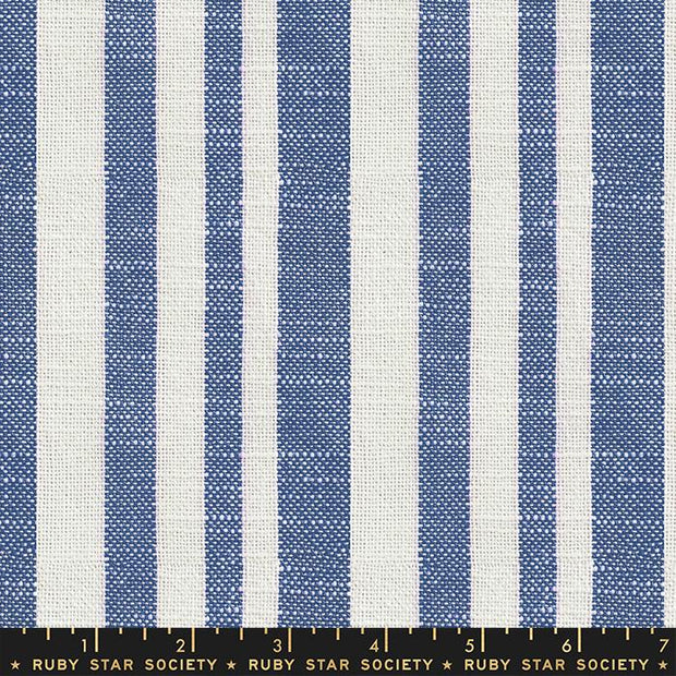 Warp & Weft Heirloom Woven Texture Stripe Bluebell