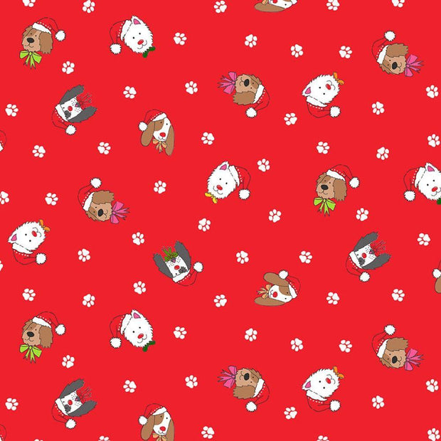 Yappy Christmas Dog Heads Red